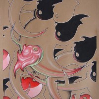 Viktor Musi. Series of drawings " Anti-Wrinkle." color pencils and acrylic on cardboard "kraft". 140X100