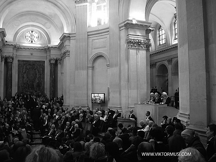 Invitation to participate in the "The solemn meeting" "Academy of Fine Arts", "Institute de France". Paris. France. 2012.